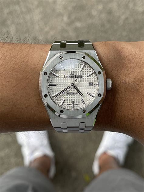 ap white dial|ap royal oak silver dial.